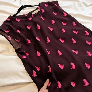 LOFT cat print shift dress